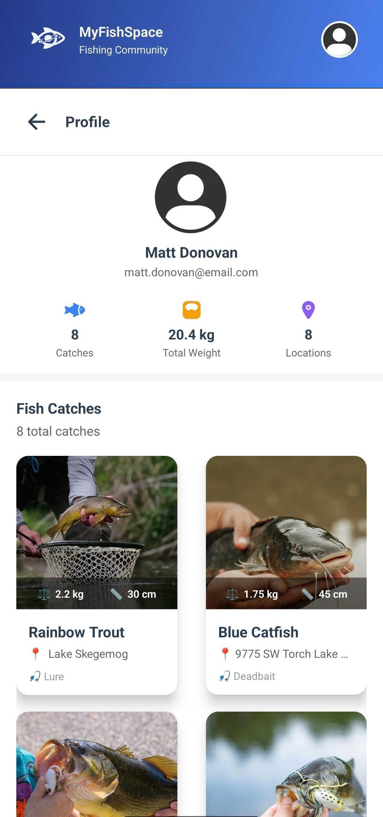 MyFishSpace friends and rankings screen