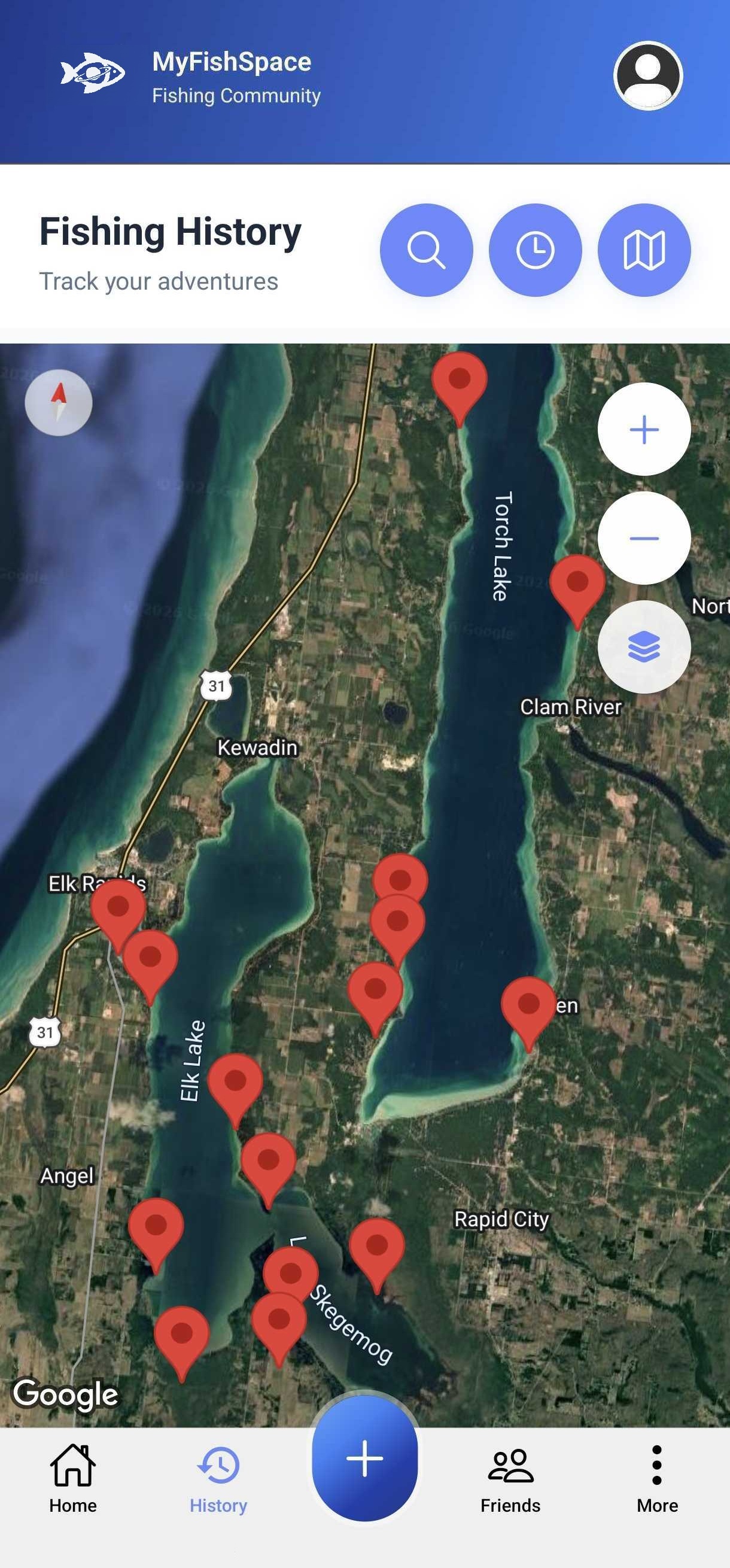 MyFishSpace History tab